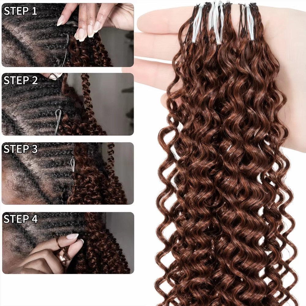 Crochet Braiding Hair - Smilegirl Cheveux Humains Ondulés Profonds pour