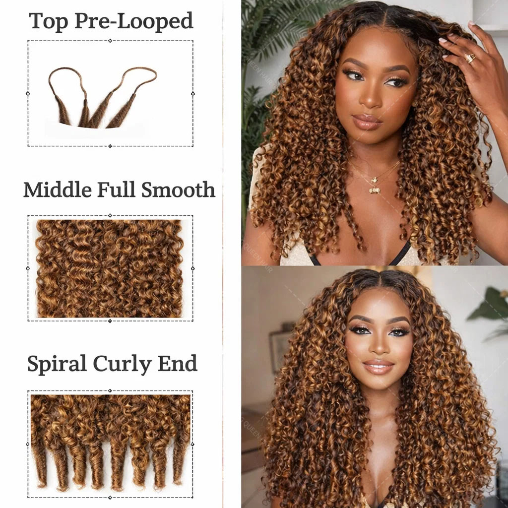 P427 Highlight Burmese Curly F - Crochet Braiding Hair avis et prix