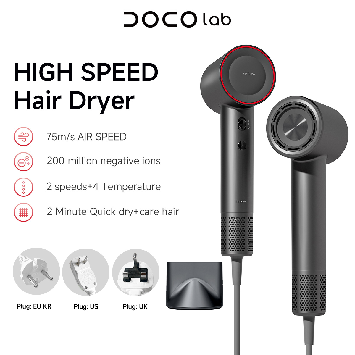 Sèche-cheveux DOCO haute vites - Hair Care Gift avis et prix
